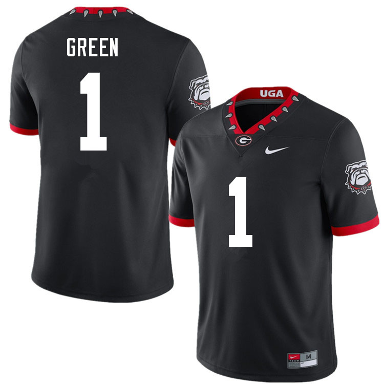 Men #1 Nyland Green Georgia Bulldogs 100th Anniversary College Football Jerseys Sale-100th Black